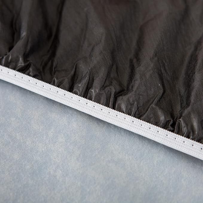 LIBERECOO Oval Fitted Vinyl Tablecloth - Black Wood - Fits 48 x 68 Inch Oval Table - Waterproof, Elastic Edged for Secure Fit, Easy to Clean Plastic Table Cover