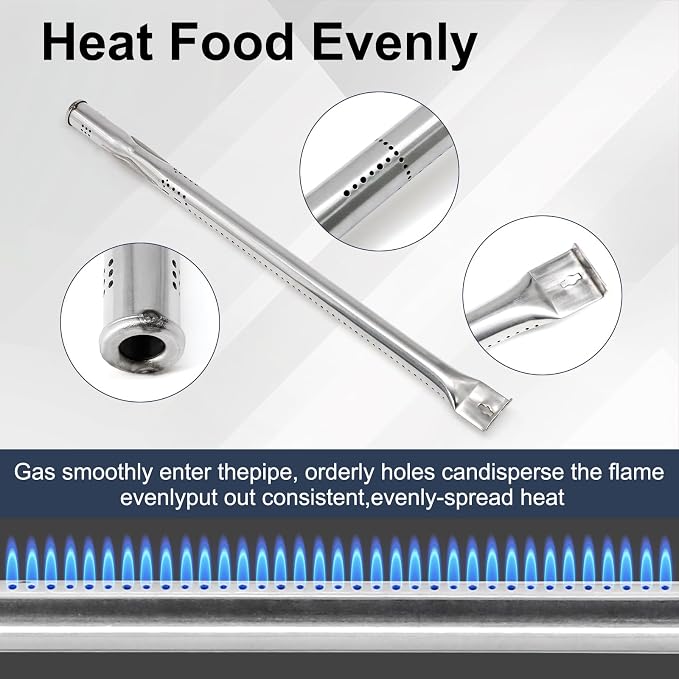 Criditpid Grill Replacement Parts for Nexgrill 6 Burner 720-0896B 720-0896 720-0896E 720-0896C 730-0896, Stainless Steel Grill Grates, Heat Plates, Burners & Ignitors Kit for Nexgrill Evolution Grill.