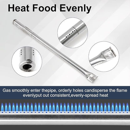 Criditpid Grill Replacement Parts for Nexgrill 720-0882A Gas Grill, Stainless Steel Grill Cooking Grate, Heat Plate, Burner Tube and Igniter for Nexgrill Evolution Infrared Plus 5-Burner Parts.