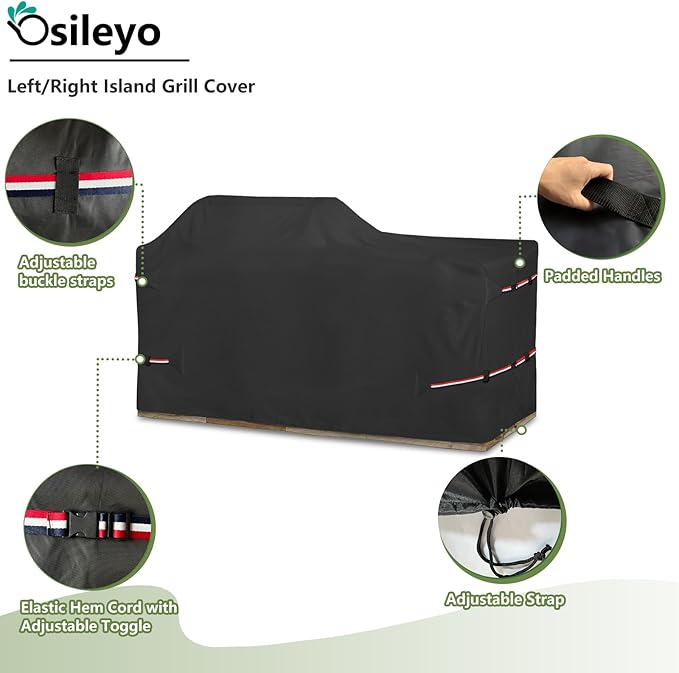86 Inch Island Grill Cover - 600D Heavy Duty Waterproof All Weather Protection Extra Large Grill Covers,Island with Left/Right Grill Head,Grill Cover for Outdoor Grill,BBQ Cover