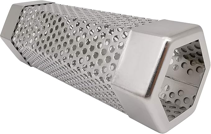 Smoker Smoke Tube Box for Pellets Grill, 304 Stainless Steel BBQ Cold Smoker Generator Tube, 2.5 Hours of Billowing Hot or Cold Smoking - 6" Hexagon - 1Pack
