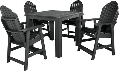 highwood Hamilton 5 Piece Square Counter Height Dining Set, Black
