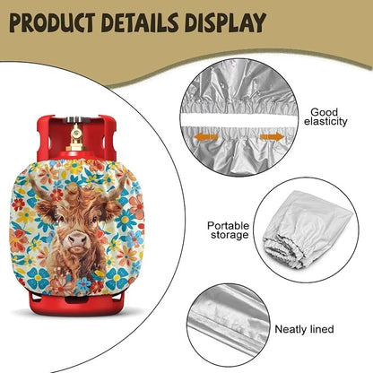 Propane Tank Covers 20lb Sun Moon Outdoor 600D Heavy Duty Waterproof Covers Fits Standard 20 lb Cylinder, 13.7'' x 16.5'' for Rv Trailer