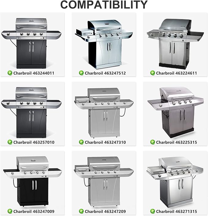 Grill Parts Kit Compatible with Charbroil 463244011 463244012 463257010 463247009 463215513 463247512 463247310 463215512 463212511 463247209 463267113 463224611 463225315 463271314 Gas Grill
