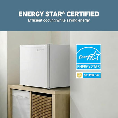West Bend Mini Fridge for Home, Office, Bedroom & Dorm, 1.6 Cu. Ft., White | West Bend Mini Fridge for Home, Office, Bedroom & Dorm, Small Refrigerator with Automatic Defrost, 1.6 Cu. Ft., in White