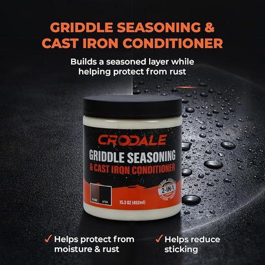 Blackstone Griddle Cleaning Kit - Premium 2-in-1 Blackstone Griddle Seasoning and Conditioner - Blackstone Restoration Kit - Cast Iron and Carbon Steel Cookware - 15.3oz