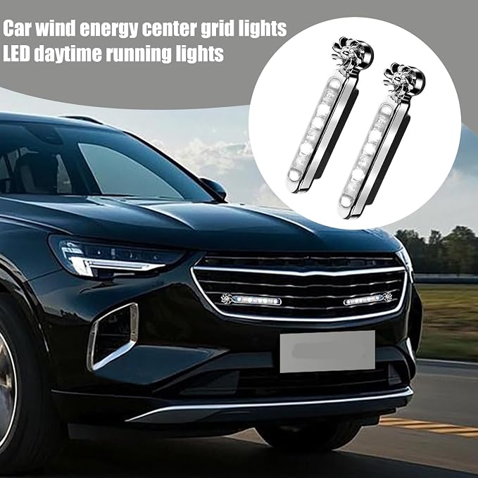 Led Lights for Car Waterproof Decorative Adjustable | 2 Pieces Wind Powered LED Vehicle Daytime Lights for Trucks SUV Motorcycle Bike Auto Travel Road Trips Camping Outdoor