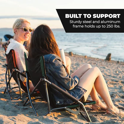 Cascade Mountain Tech Folding Camp Chair for Camping, Beach, Picnic, Barbqeues, Sporting Events with Carry Bag