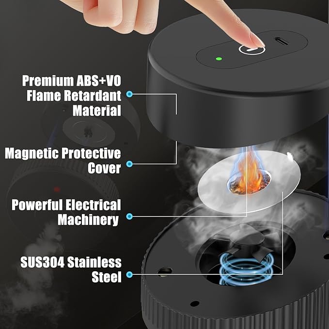 Electric Whiskey Smoker Kit, Electric Cocktail Smoker Kit with 6 Flavors Wood Chips, Rechargeable Cocktail Drink Smoker Kit Built in Lighter, Drinks Smoker Kit for Men, Father, Husband