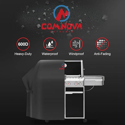 Comnova Grill Cover 82 Inch - 600D BBQ Cover for Outdoor Grill Heavy Duty and Waterproof, Large Barbecue Gas Grill Covers for Weber, Char-Broil, Nexgrill, Monument, Dyna-glo, Brinkmann and More