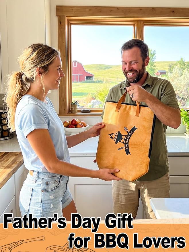 Reusable BBQ Blanket for Resting Meat - 21" Leak-Proof Insulated Meat Resting Bag for Large Brisket/Smoked Pork/Turkey, Grilling for Men