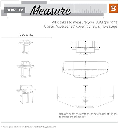 Classic Accessories Hickory Water-Resistant 64 Inch BBQ Grill Cover