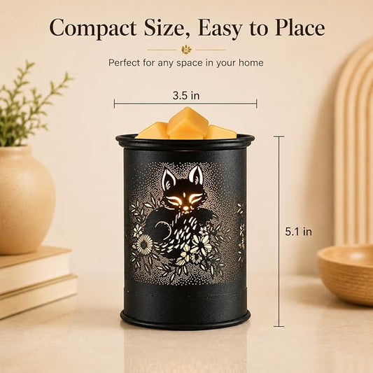 Wax Melt Warmer Metal Wax Warmer for Scented Wax Candle Wax Burner(Fox) | Electric Fragrance Candle Oil Burner 2 in 1 Wax Melts as Gifts for Moms Grandma Women Girls