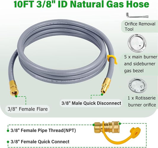 Upgraded 4984619A Natural Gas Conversion Kit, Compatible with Char-Broil Commercial, Professional and Signature Series Dual Fuel Grills(2008 to 2019), Converts Propane to Natural Gas