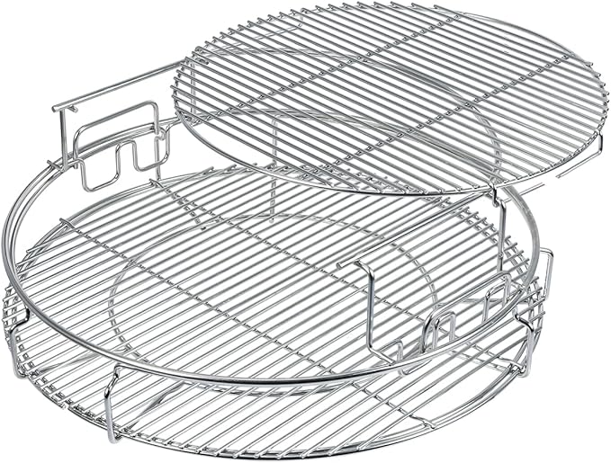 5 Piece Replacement Kit for Big Green Egg XL, Rack for Eggspander 5 Piece Kit Conveggtor Basket 304 Stainless Steel Grill Stack Rack with Removable Cooking System Expander Rack