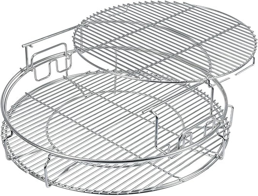 5 Piece Replacement Kit for Big Green Egg XL, Rack for Eggspander 5 Piece Kit Conveggtor Basket 304 Stainless Steel Grill Stack Rack with Removable Cooking System Expander Rack