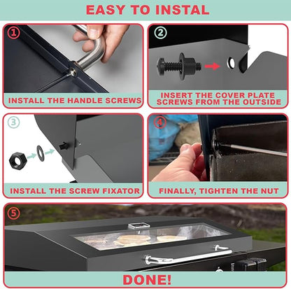 5857 Upgrade Glass Griddle Hinged Lid for Blackstone Omnivore 28 inch (2024 Model) Griddle Lid Hood,Clear View Grill Top Hard Cover for Blackstone 1517 2147 2206 2287 2269 Flat Top Grill Accessories