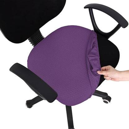 Smiry Office Computer Chair Seat Covers for Desk, Anti-dust Protector | Stretch Jacquard Removable Washable Desk Chair Seat Cushion Protectors, Purple