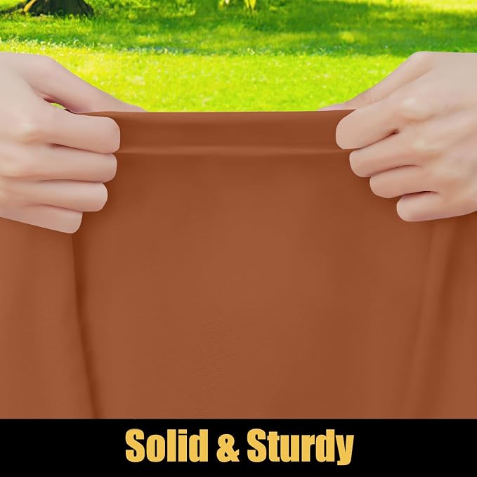 Smiry Rectangle Picnic Table Cloth, Waterproof Elastic Fitted Tablecloths for 8 Foot Tables, Washable Polyester Table Cover for Camping, Indoor and Outdoor (Terracotta, 30"x96")