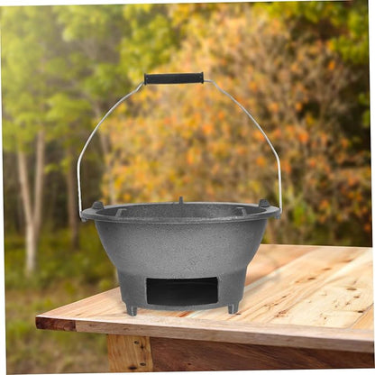 Portable Charcoal Grill Stove - Cast Iron BBQ for Indoor & Outdoor Cooking, Ideal for Camping, Picnics & Gatherings, Enhances Flavor with Charcoal Cooking