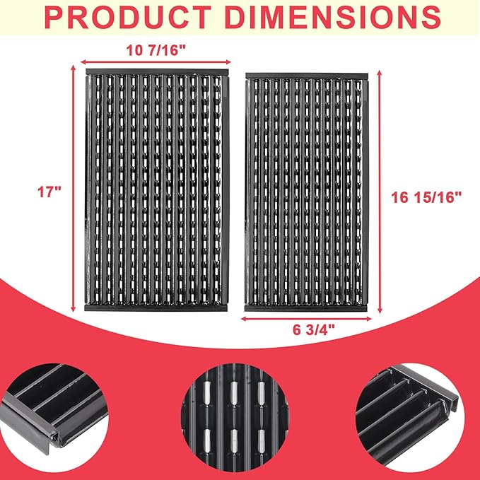17 inch Infrared Grill Grates for CharBroil G327-1000-W1 G327-1100-W1 Performance Tru Infrared Grill Replacement Parts, Char-broil 463465022 463468021 463468421 463655421 463655621 Grill Parts, 2 PCS
