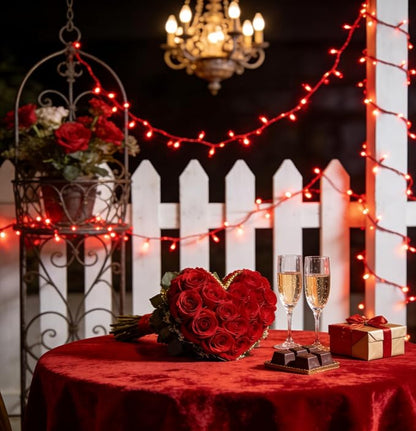 300LED 75FT Valentines Lights Indoor, LED Valentines Decoration Lights with 12 Modes & Timer Memory, Dimmable Plug in Waterproof LED Xmas Light for Yard Trees Wedding Party Holiday Red