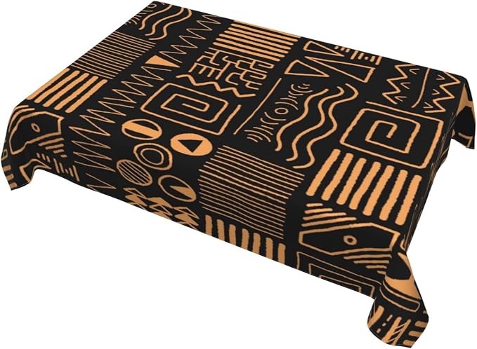 Rectangle Table Cloth,Africa Style Design Ethnic Tribal Art Tablecloths Stain Resistance Water Repellent Washable Table Cover Decor for Home Kitchen Dining Party Patio Indoor and Outdoor 60"x 84"