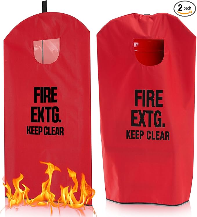 Amylove 2 Pcs Fire Extinguisher Cover 20-26 lb Heavy Duty Thickened Fire Protective Sleeve from Scuffs and Scratches Accessories 18" W x 35" L