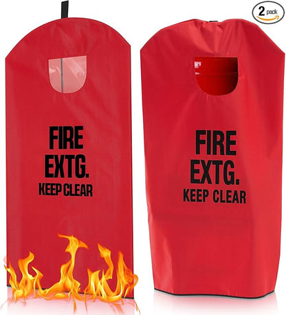 Amylove 2 Pcs Fire Extinguisher Cover 20-26 lb Heavy Duty Thickened Fire Protective Sleeve from Scuffs and Scratches Accessories 18" W x 35" L