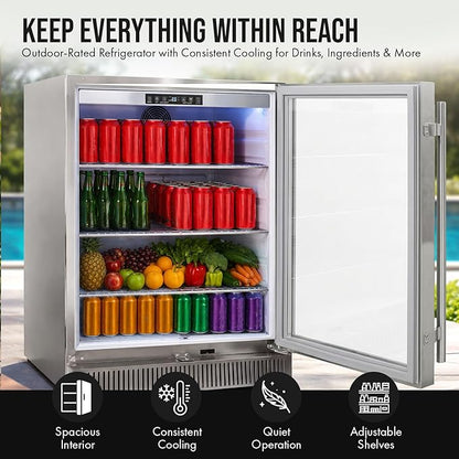 BLAZE BBQ Outdoor Package of 32” LTE Built-in Gas Grill, Gas Dop-In Single Side Burner, 32” Door & Two Drawers Combo, 18” Roll Out Propane Tank/Trash Storage Drawer, 24” Refrigerator, and Accessories