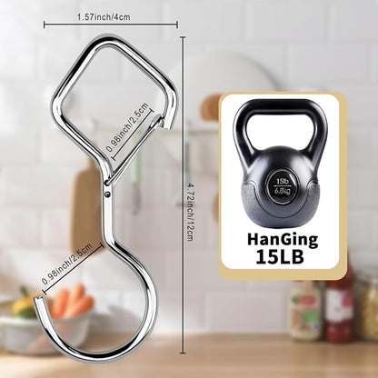 Heavy Duty S Hooks for Hanging with Lock, 4.72 Inch Metal Screw Hooks for Plants, Kitchen Utensils, Bags, Towels, and Outdoor Storage, Plant Hangers and Hanging Hooks (Silver, 30 pcs)
