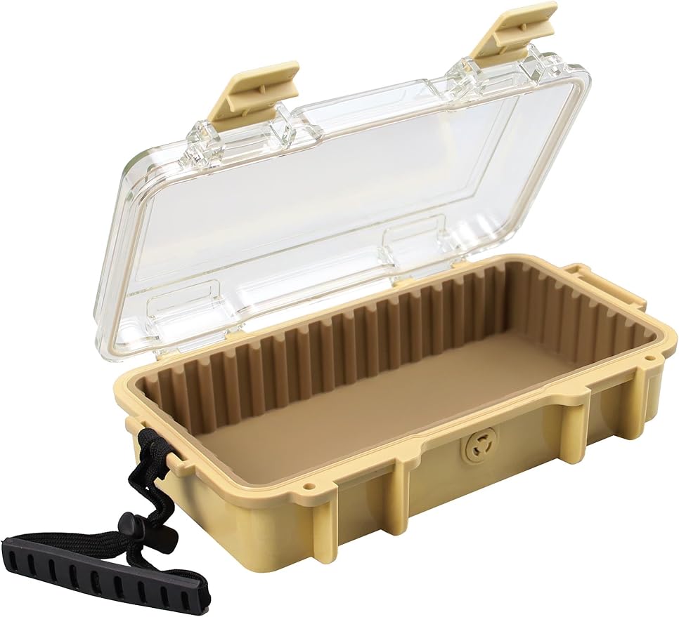 Hlotmeky Waterproof Box Dry Box Watertight Storage Box for Boat Waterproof Containers Hard Protective Case Phone Case for Kayaking, Boating & Fishing Floating Kayak Tackle Boxes 10" L x 5" W x 2.5" H