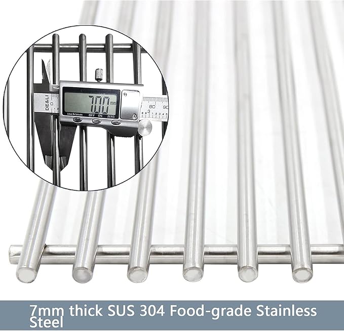 Hongso 18 7/8 inch SUS304 Stainless Steel Grill Grates 66089 for Weber Genesis II 400 Series E & S 410 415 435 SE 410, II LX E440 S440 and Genesis 2 GS4 Gas Grill, Replacements Parts for 66097