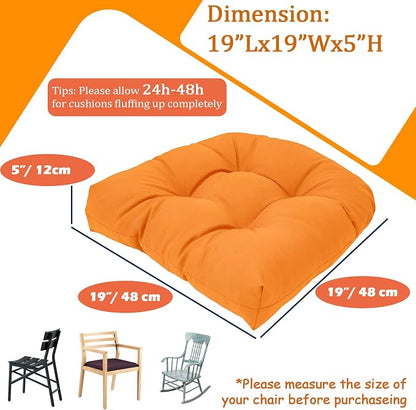 MTMR 2Pcs Outdoor Chair Cushions, Patio Furniture Seat Pads, Waterproof | 2Pcs , waterproof cover, PP cotton, u-shaped, no-fading, thick patio seat pads for outdoor wicker furniture in yard, 19x19x4