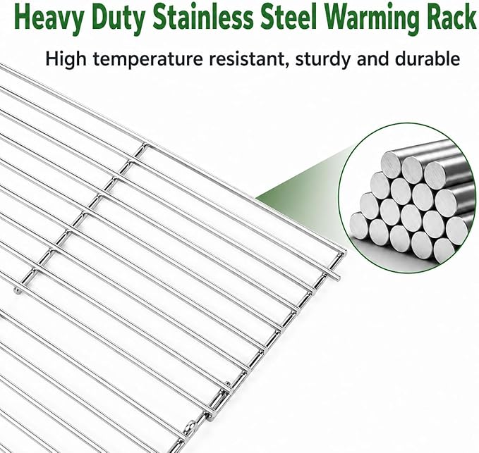 GRISUN Warming Rack for Pit Boss Austin XL Pellet Grill, Stainless Steel Upper Rack Replacement for Pit Boss Sportsman 1100, Pro Series 1150, Rancher XL & 1000 Series, Foldable BBQ Grill Top Rack