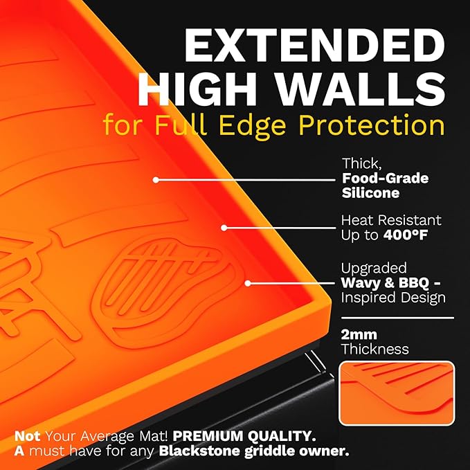 Upgraded Full-Coverage Silicone Griddle Cover for Blackstone 36 Inch Grill, Heavy Duty Food-Grade Silicone Grill Mat with Gift-Worthy Pattern, Year-Round Protection from Dirt & Rust