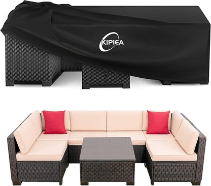 Kipiea Patio Furniture Covers Waterproof Winter, Heavy-Duty 420D Outdoor Patio Furniture Set Covers, No Tears Anti UV No Fading (79" L x 63" W x 28" H)