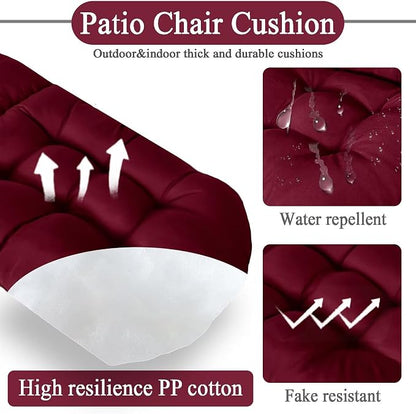 Adirondack Chair Cushion, Outdoor Patio Furniture Seat Pad, Waterproof | Waterproof cover with straps, PP cotton, high back thick seat pad for adirondack rocking chair indoor outdoor porch 44x19x4