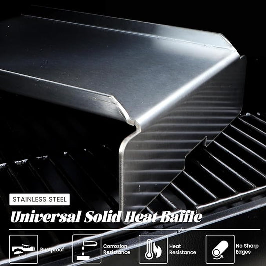 Heat Baffle for Pit Boss, Upgraed 8 Gauge Steel Heat Diffuser Shield Baffle Deflector for Pit Boss Pellet Smoker Grill Replacement Parts Pitboss Accessory Under Flame Broiler Tamer Tray Plate
