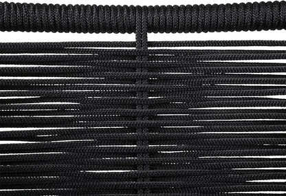 armen LIVING Clip Modern Indoor Outdoor Patio Stackable Steel Dining Chair with Black Rope - Set of 2