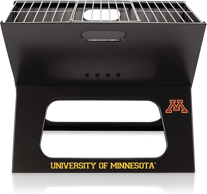 PICNIC TIME NCAA Wisconsin Badgers X-Grill Portable Grill - Camping Grill - Small Charcoal Grill for Tailgating