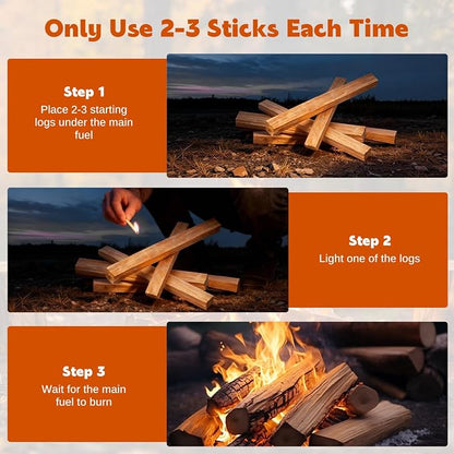 W&E Choice 10LB Fatwood Firestarter Wood Sticks | 100% Natural Kindling Dried Pine Fire Starters | Easy Ignition Firewood for Campfires, Fireplaces, BBQ, Stoves