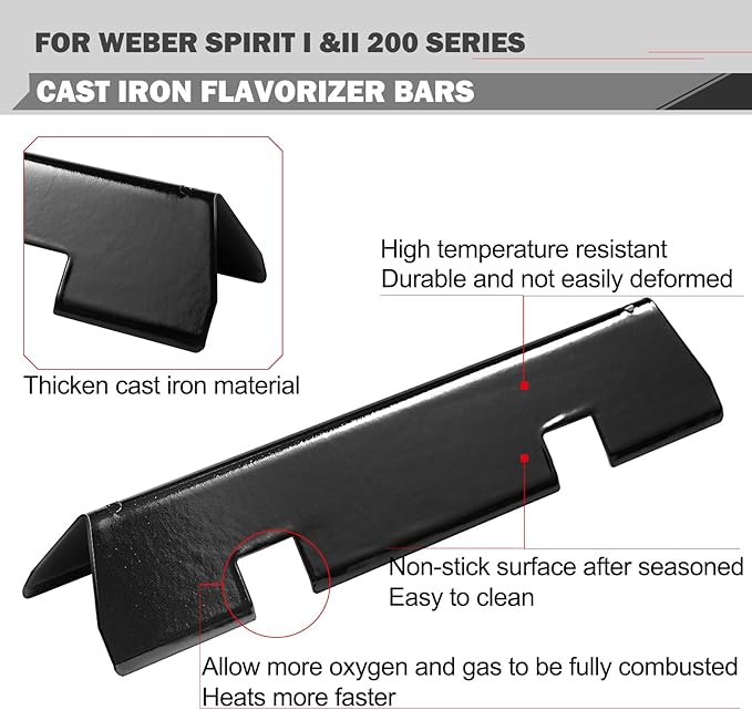Spirit Grill Replacement Parts 7637 Grates 7635 Flavorizer Bars for Weber Spirit E-210 Grill Parts Weber Spirit I and II 200 Series E210 E220 E215 S210 S220 GS4 Parts Replacement Grates Flavor Bars