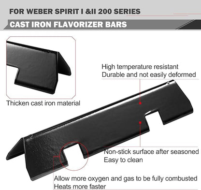 Spirit Grill Replacement Parts 7637 Grates 7635 Flavorizer Bars for Weber Spirit E-210 Grill Parts Weber Spirit I and II 200 Series E210 E220 E215 S210 S220 GS4 Parts Replacement Grates Flavor Bars
