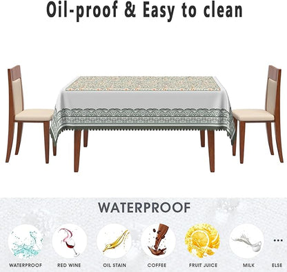 Elegant Flower Table Cloth Perfect for Spring Home Decor Orange Green Paisley Bohemian Table Cover for Farmhouse Decors Seasonal Reusable Tablecloths for Party Picnic Dinner Decor 70x140 Inch