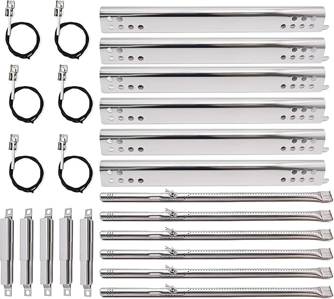 Criditpid Grill Replacement Parts for Charbroil Performance 6 Burner 463276517 463244819 463277918 463276617, Charbroil 463347518 463347519 463342119. Grill Heat Plate, Burner, Crossover Tube, Igniter