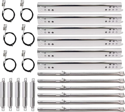 Criditpid Grill Replacement Parts for Charbroil Performance 6 Burner 463276517 463244819 463277918 463276617, Charbroil 463347518 463347519 463342119. Grill Heat Plate, Burner, Crossover Tube, Igniter