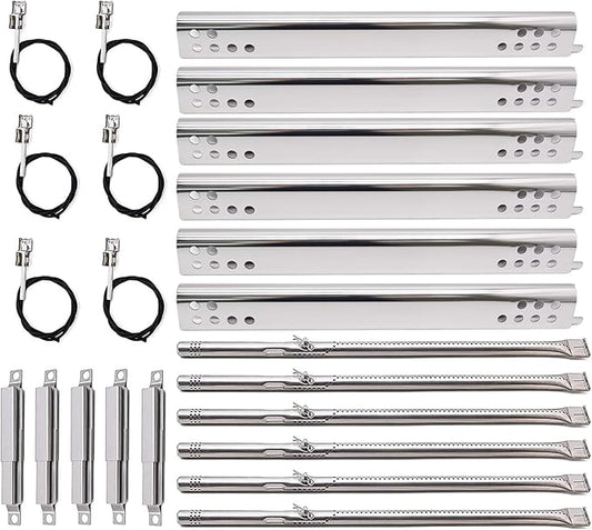 Criditpid Grill Replacement Parts for Charbroil Performance 6 Burner 463276517 463244819 463277918 463276617, Charbroil 463347518 463347519 463342119. Grill Heat Plate, Burner, Crossover Tube, Igniter