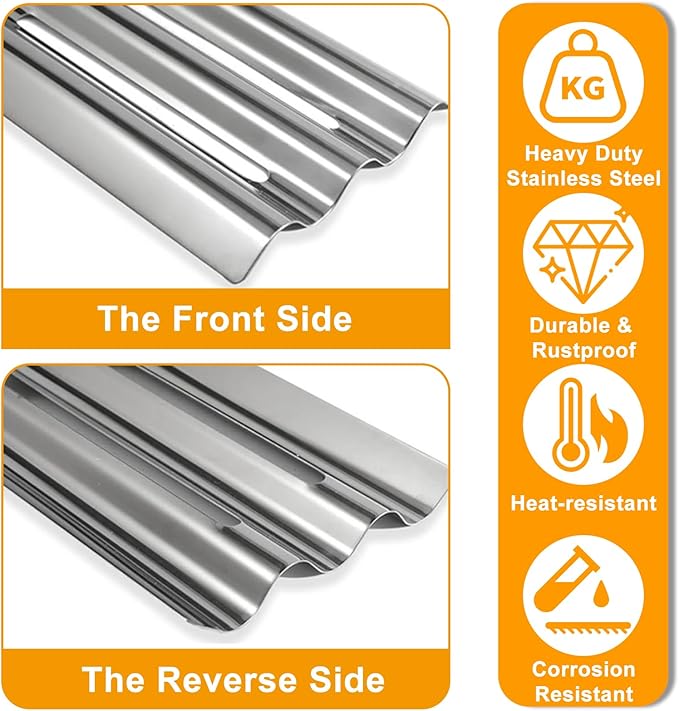 BBQ-PLUS Grill Replacement Parts for Napoleon LEX 485, Mirage 485, Built-in LEX 485, Lifestyle 485, Cooking Grates Heat Plates Burner Tubes Kit for Napoleon Grill Accessories, Stainless Steel