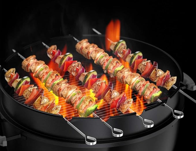 onlyfire Rotisserie Ring with Kabob Skewer Set for Weber 22 1/2 Inch Kettle